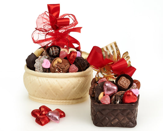 Valentine's Day Edible Filled Chocolate Basket, 1 lb.